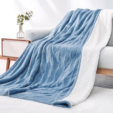 MARNUR Heated Blanket Twin Size, 62"x 84" Electric Blanket with 10 Hours Timer, 6 Heat Settings - Blue