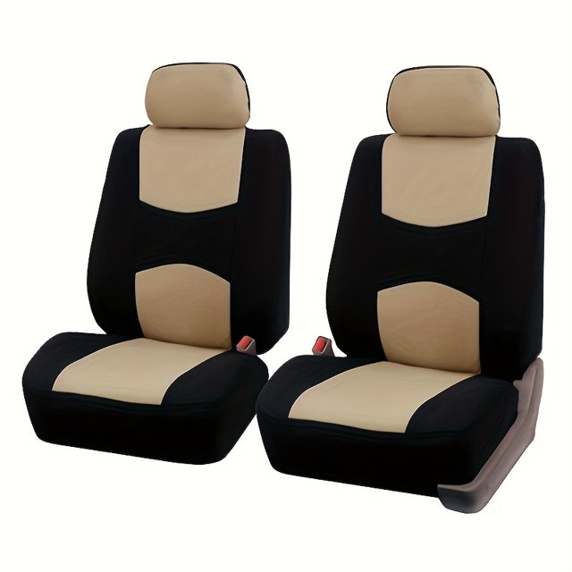Estbridge 4-Season Universal Car Seat Covers Polyester Fabric No Padding Easy Install with Hook Hand-Washable/Dry Clean Comfort Fit for All Vehicle Models