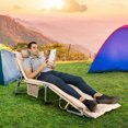 thumbnail image 4 of Patiojoy 4-Level Oversize Folding Chaise Lounge Adjustable Outdoor Beach with Removable Cushion Beige, 4 of 8