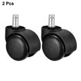 thumbnail image 4 of Unique Bargains Roulettes de Chaise de Bureau Roues 2 Pouces Roue en PU Tige 11 mm Roulette Pivotante Noire, 2 Pcs, 4 of 4