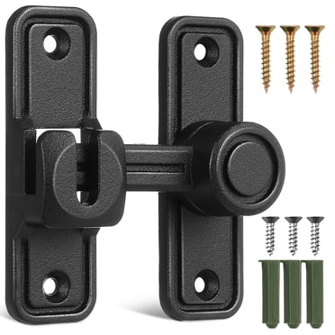 Serrure de Porte de Grange Loquet Serrure de Sécurité de Porte Loquet de Clôture à Clapet Loquet à Clapet à 90 Degrés Serrure de Porte Quincaillerie de Portail Sans Clé