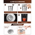 thumbnail image 3 of 2 Pack Reusable K Cups Fit for Keurig 1.0 - Stainless Steel Coffee Pod Filter, Refillable K cup Compatible with Keurig 1.0 Coffee Maker with 15mL Spoon, Cleaning Brush & 4 Rubber Ring, 3 of 7