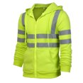 thumbnail image 4 of Économies du Nouvel An! Leutsin Chandail Réfléchissant pour Hommes, Chandail de Sécurité Haute Visibilité pour Hommes, Chandail à Capuchon Classique à Fermeture Éclair Réfléchissante, Coton Ouaté de Sécurité, 4 of 6