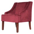 thumbnail image 2 of HomePop Swoop Arm Living-Room-Chairs, Velvet Burgundy, 2 of 2