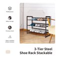 thumbnail image 3 of Costway 3-Tier Shoe Rack Adjustable to Flat Slant Shoe Organizer Holder Stand, 3 of 10