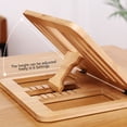thumbnail image 4 of Adjustable Wooden Laptop Stand - Foldable & Compact Desk Accessory for Office - Sustainable Timber for Heat Dissipation, 11x11 Inch, Beige, 4 of 7