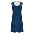 thumbnail image 4 of Penkiiy Robes de Printemps pour Femmes 2024 Décontractées Imprimées Amples Couleur Unie Col Rond Tempérament Élégantes Robes Dos Nu 2TG Bleu, 4 of 5