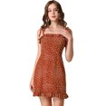 thumbnail image 1 of INSPIRE CHIC Robe Courte Évasée à Volants à Bretelles Spaghetti Imprimée pour Femme, 1 of 6