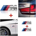 thumbnail image 2 of 3pcs fit BMW M Power Badge Metal Tri Color Emblem Sticker,Car Rear Trunk Fender Side Emblem Badge Decal Logo Compatible for All BMW Series, 2 of 5