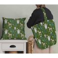 thumbnail image 5 of Soimoi Green Modal Satin Fabric Bear & Reindeer Cartoon Printed Fabric 1 Yard 42 Inch Wide, 5 of 5