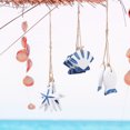 thumbnail image 3 of 3Pcs Mediterranean Style Hangings Wood Fish Hanging With Jute Rope Scallop Pendants, 3 of 8