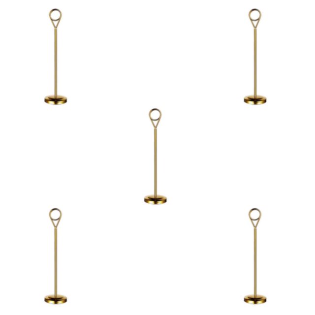 Baohd Contemporary Table Number Holder Photo Stand for Trendy Hotel Settings Gold 20cm 5Set