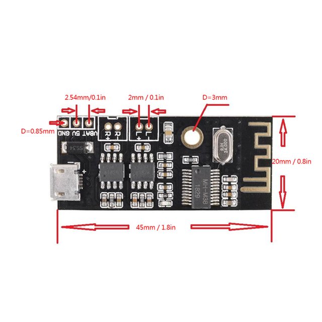 MH MX8 Module Sans Fil Récepteur Carte Décodeur Sans Perte avec M18 M28 M38, Contrôle du Volume, 5w + 5w, Prise en Charge de la Carte Son USB