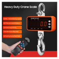 thumbnail image 2 of 1500kg/ 500kg Digital Hanging Scale Remote Control Heavy Duty Crane Scale Dimmable LED Industrial Hook Scales Electronic Scale ,Portable, 2 of 7