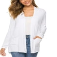 thumbnail image 2 of Cardigan Femme Couleur Unie Manches Longues Tricot, 2 of 6