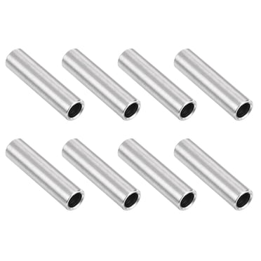 8 Pcs Entretoise en Acier Inoxydable 304 3/8 Pouces OD x 1/4 Pouces ID x 1 3/4 Pouces Longueur (10x7x45mm) Vis Entretoise Bagues Fini Uni Sans Filetage Entretoise Ronde en Métal pour Vis M3 Boulons et Tiges, Argent