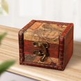 thumbnail image 4 of Xuanheng Rustic En Box with Lock Handmade Lockable Box Holder Jewellery Trinket Box for C, 4 of 5