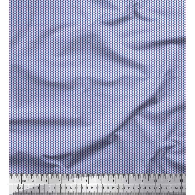 Soimoi Moss Georgette Fabric Geometric Small Printed Fabric 1 Yard 42 Inch Wide