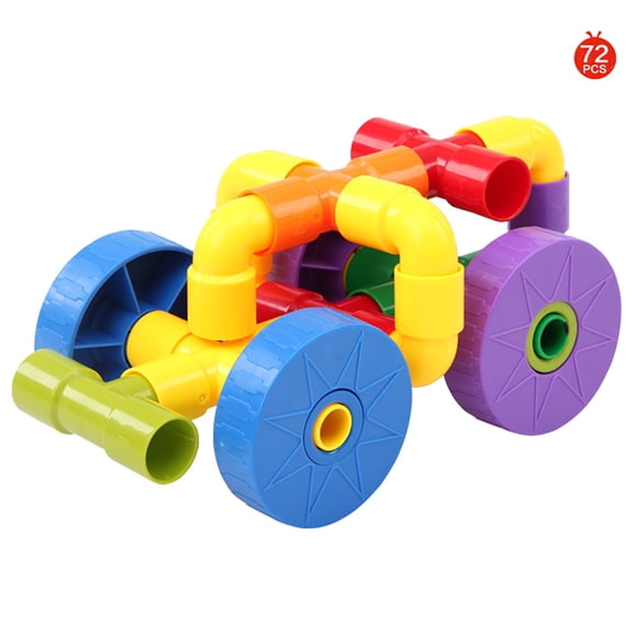 pdqouc 72 Pcs Bouchon de Tuyau en Plastique Supportant la Construction Jouet Éducatif Assemblage Éducatio Parfait pour le Plaisir en Famille et le Jeu Éducatif à la Maison