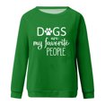 thumbnail image 4 of IROINID Épargne Womens Manches Longues Tops Imprimé T-shirt Chemisier Col Rond Salon Tops Sweat-Shirt, Vert, 4 of 4