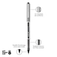 thumbnail image 3 of uniball™ Vision Rollerball Pens, Fine Point (0.7mm), Black, 4 Pack, 3 of 6