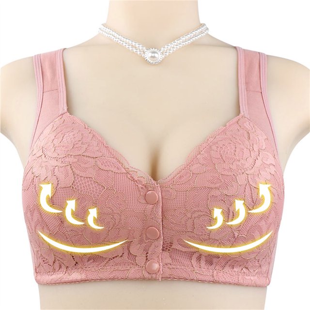LSLJS Ladies Traceless Comfortable No Steel Ring Breathable Gathering Front Opening Buckle Bra Woman Underwear
