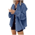 thumbnail image 1 of FAIWAD Veste à Manches Longues pour Femmes Grande Taille Boutonnée Patchwork Automne Hiver Vêtements Tendance, 1 of 6