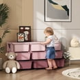thumbnail image 2 of Qaba 3 Tier Kids Toy Organizer with 9 Plastic Storage Bins, Pink, 2 of 10