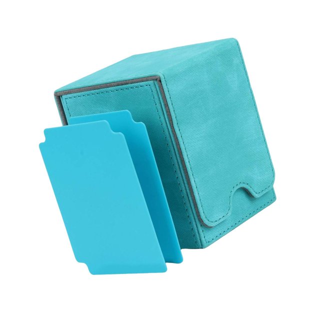 ziyahi Leather Deck Case 100+ Sleeved Cards for Business Cards Light Blue