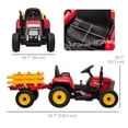 thumbnail image 3 of Aosom 12V Kids Ride on Tractor w/ Trailer, Music Start up Sound, Red, 3 of 10