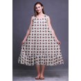 thumbnail image 2 of Bimba Robe de Nuit Sans Manches Bleu Lavande Clair à Feuilles Florales et Roses pour Femmes, Coton Imprimé, Vêtement de Nuit pour Dames, Petite, 2 of 6
