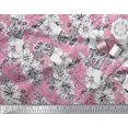thumbnail image 2 of Soimoi Rayon Fabric Leaves & Flower Floral Print Fabric by Yard 56 Inch Wide, 2 of 3