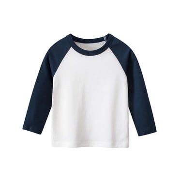 WUANDIXFA T-Shirts pour Tout-Petits Garçons T-Shirts Garçons Confortables et Respirants à Manches Longues Haut Décontracté et Polyvalent Blanc, 5-6 Ans