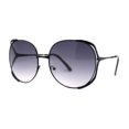 thumbnail image 3 of Womens Oversize Jewel Metal Rim Butterfly Designer Sunglasses Black Smoke, 3 of 4
