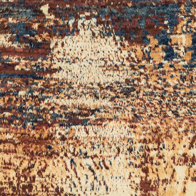 Ahgly Company Tapis d'Intérieur Carrés Abstraits Sangria Bruns Abstraits pour Aire, 8 Pieds Carré