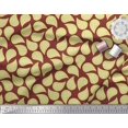 thumbnail image 3 of Soimoi Red Poly Georgette Fabric Artistic Leaves Print Fabric by Yard 52 Inch Wide, 3 of 3