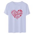 thumbnail image 4 of Cadeau de Saint-Valentin pour Femmes, T-shirt Décontracté à Manches Courtes et Col Rond avec Imprimé Arbre de Noël, 4 of 6