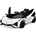 thumbnail image 1 of OLAKIDS 12V Licensed Lamborghini Sian Kids Ride On Car with Parent Remote Control, Spring Suspension, MP3 Player, Electric Toy Roadster Carbon Fiber Textured for Toddler, 1 of 9