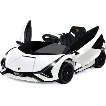 OLAKIDS 12V Licensed Lamborghini Sian Kids Ride On Car with Parent Remote Control, Spring Suspension, MP3 Player, Electric Toy Roadster Carbon Fiber Textured for Toddler