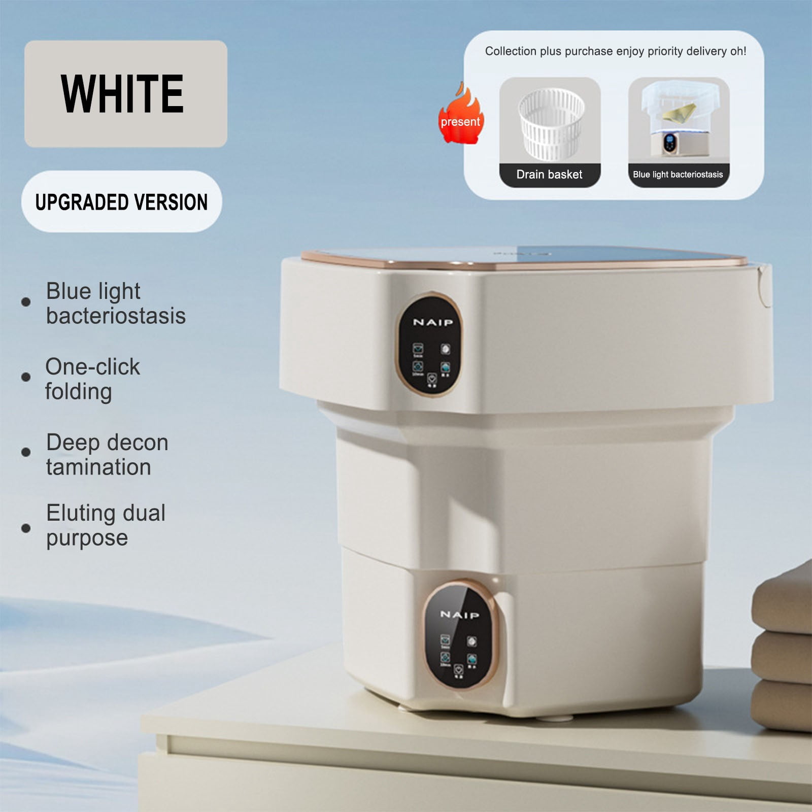 EGNMCR Portable Washing Machine Machine Wash Small Washing Machine Portable Home Folding Underwear Underwear Washing And Stripping Integrated Lazy Folding washing machine