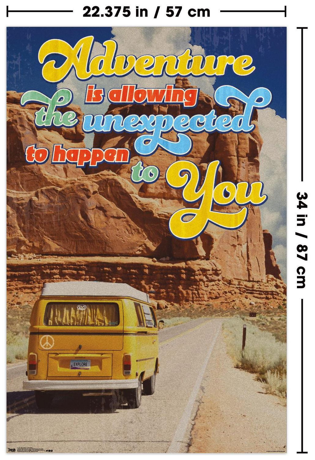 Old Red Truck - Adventure Is Allowing The Unexpected Wall Poster, 22.375" x 34"