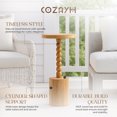 thumbnail image 2 of COZAYH Table Martini Ronde de Style Ferme avec Piédestal pour Salons et Chambres, Brun, 2 of 10