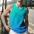thumbnail image 2 of Sentmoon Mens Tank Tops Workout Summer Sleeveless Crew Neck Muscle Shirts for Men Gradient Color Loose Fit Compression Undershirts for Men Hawaiian for Summer Beach Days Dark Blue XXXXL, 2 of 8