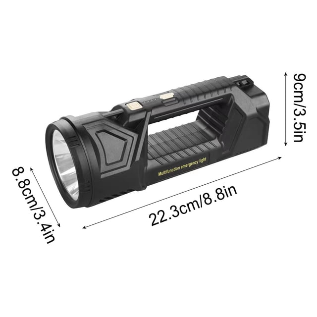 RKSTN light products Super Bright Double-Head Portable Flashlight, Super Bright Handheld Spotlight, High Lumens LED Flashlight, Large Battery Long Lasting Powerful