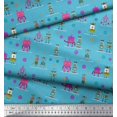 thumbnail image 2 of Soimoi Rayon Crepe Fabric Cartoon Machine & Gear Parts Hardware Fabric Prints by Yard 46 Inch Wide, 2 of 3
