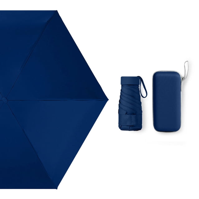 Mini Travel Sun Umbrella Waterproof Folding Umbrella Capsule Shaped Umbrella with Storage Box