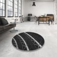 thumbnail image 4 of Ahgly Tapis d'Intérieur Lavable en Machine Carré Noir Nuit Transitionnel, 6 Pieds Carré, 4 of 7