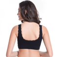 thumbnail image 3 of CNKOO Comfortable Solid Color New Cross Side Buckle Without Rims Gathered Sports Underwear Sleep Bra Black 2XL, 3 of 6