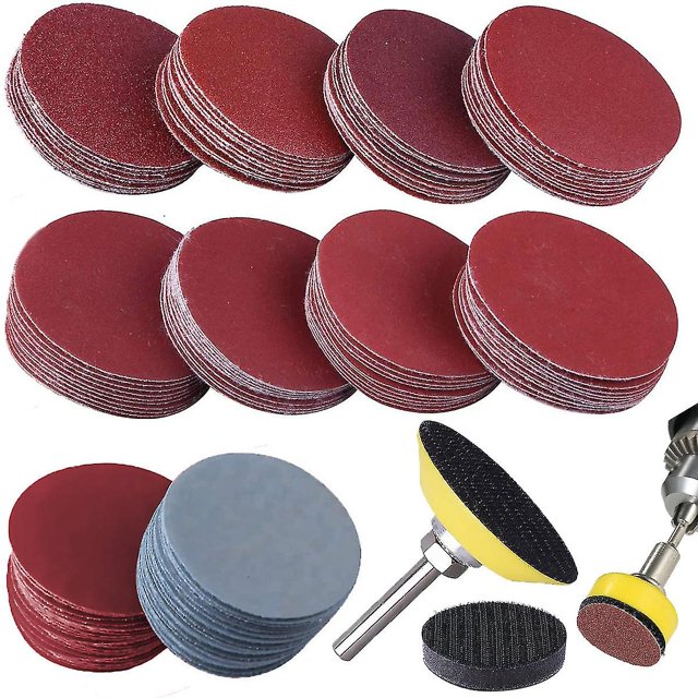 Jinsinto Ponçage Disque Pad Kit, Pack de 100 Ponçage Papier avec Éponge Pads
