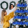 thumbnail image 1 of XYAIYT 6 Pack Pinstripe Pull Flower Ribbon Christmas Tree Christmas Decorations Plastic Reusable Suit Trees Mantels Doorways Parties Weddings Creates Memorable Holiday Ambiance 78.7In Blue, 1 of 6